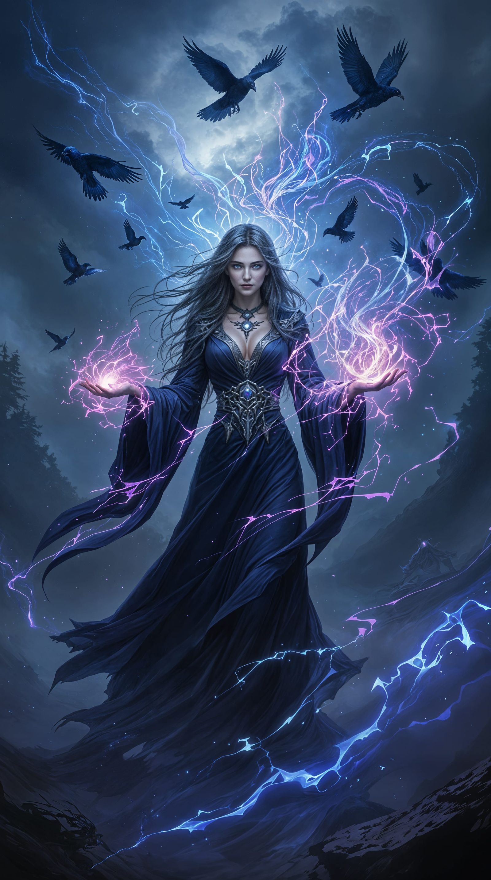 Mystic Sorceress Commands Magical Storm