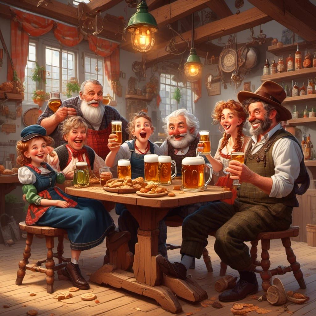 Wonky Family Celebrates Oktoberfest: Caricature Style