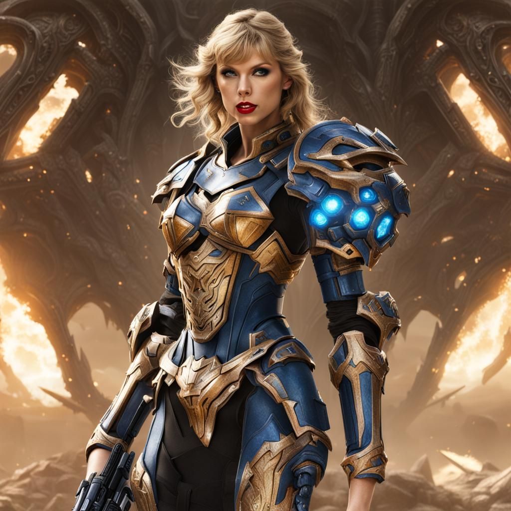 Taylor Swift as Sci-Fi Starcraft Warrior