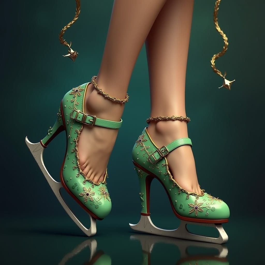 Ethereal Fantasy Feet in Enchanted Ice Skates