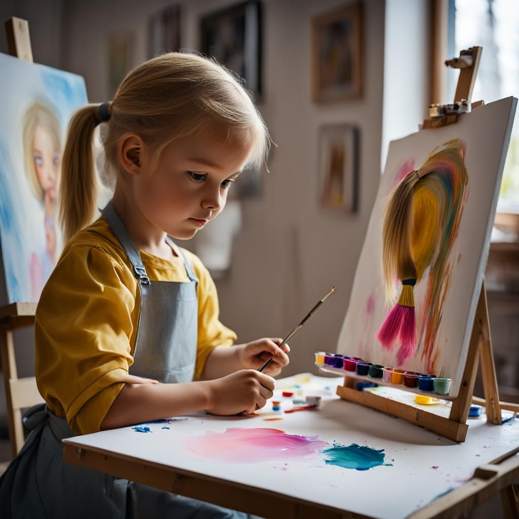 Young painting genius...