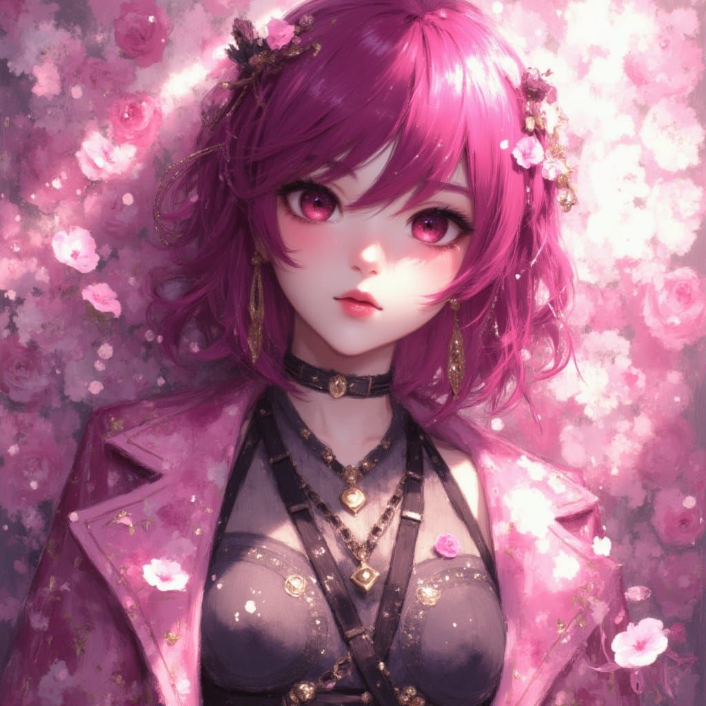 Sakura Blossoms in Art Nouveau Style