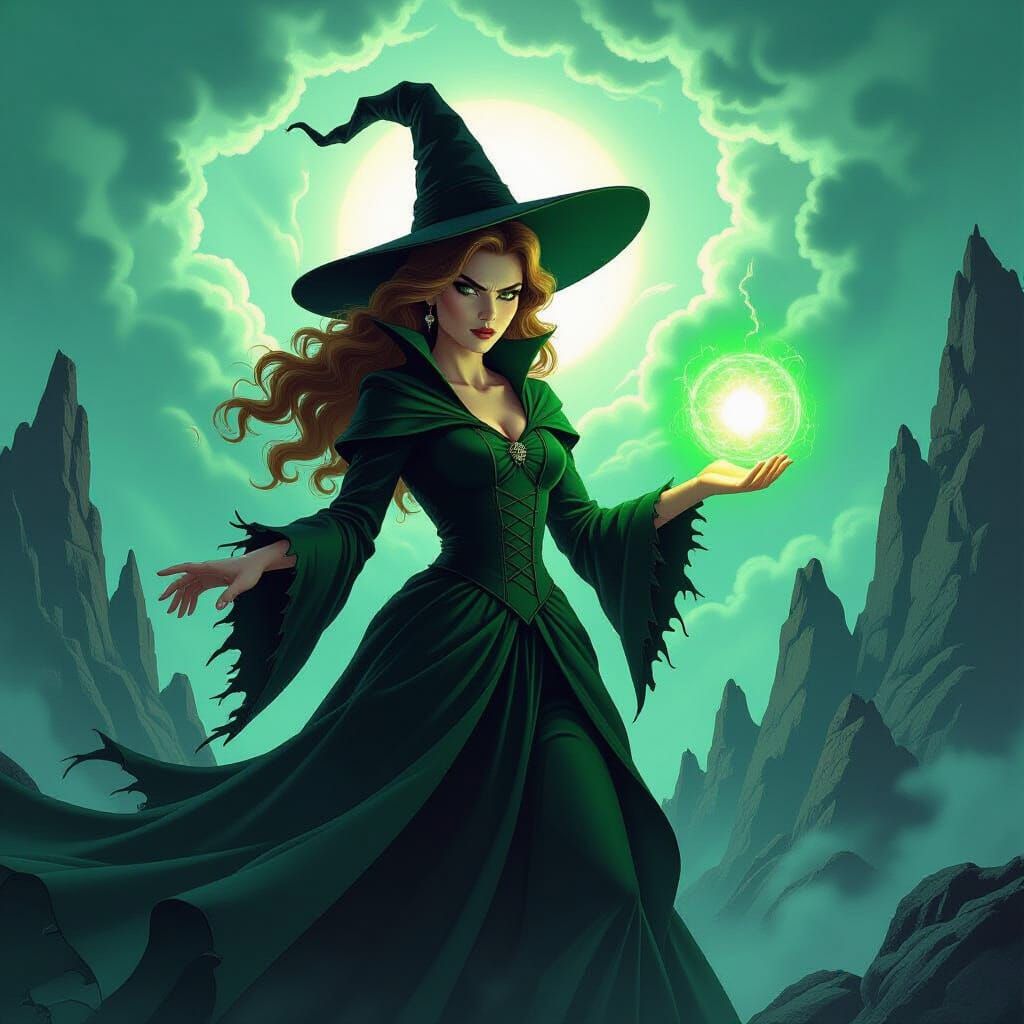 Hermione Granger as Wicked Witch in Fantasy Art Style
