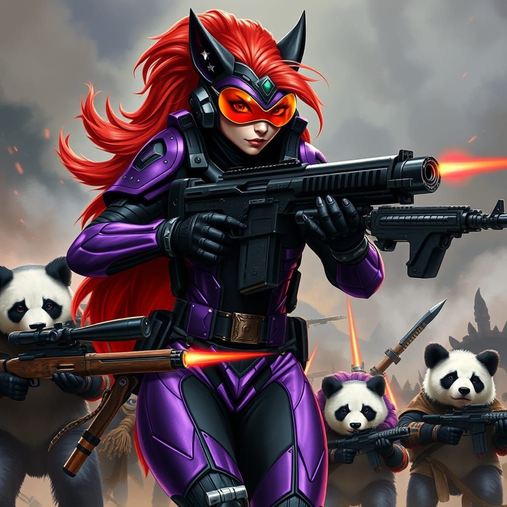 Cyberpunk Princess Leads Lupine Warriors into Battle against...