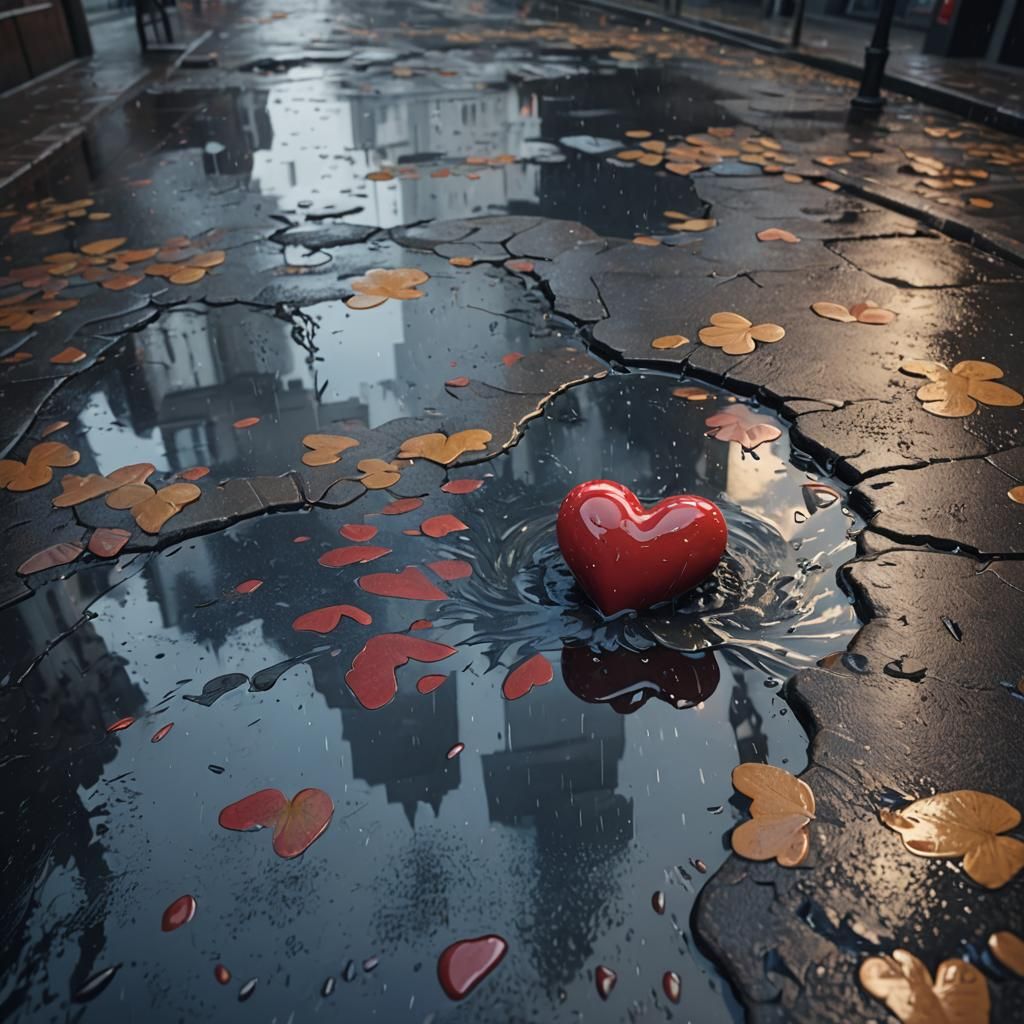 Heart-Shaped Puddle Fantasy Concept Art