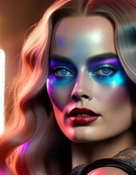 Ethereal Space Queen Portrait in Digital Art Style