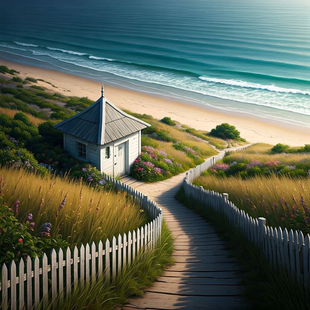 Serene Beach Cottage in Detailed Matte Painting
