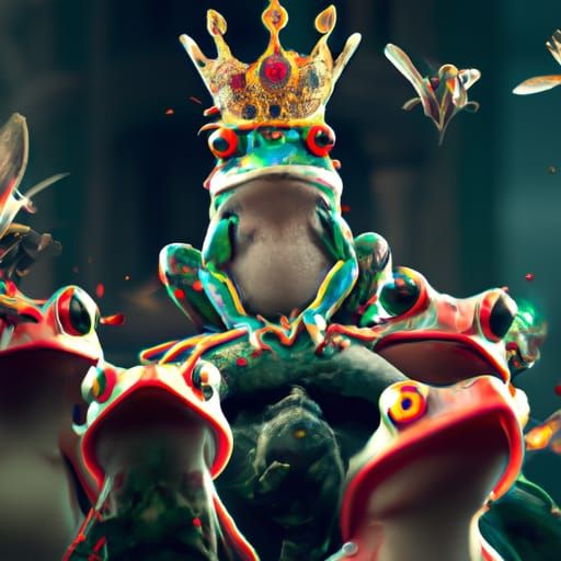 Frog King and Attendants: Dark Fantasy Concept Art