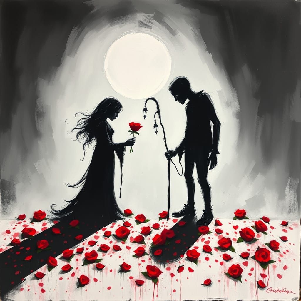 Shadows Celebrate Death Day in Neo-Impressionist Style