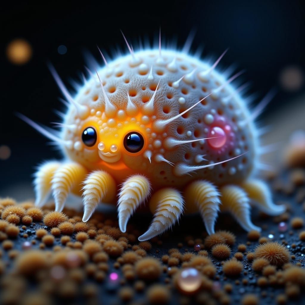 Hyperrealistic Macro Shot of a Woolybear Tardigrade