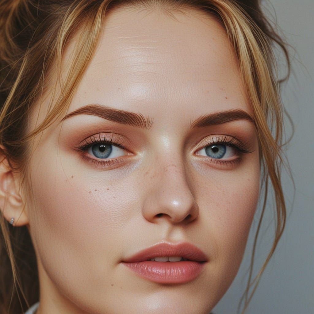 Panoramic View of Woman on Nude Beach