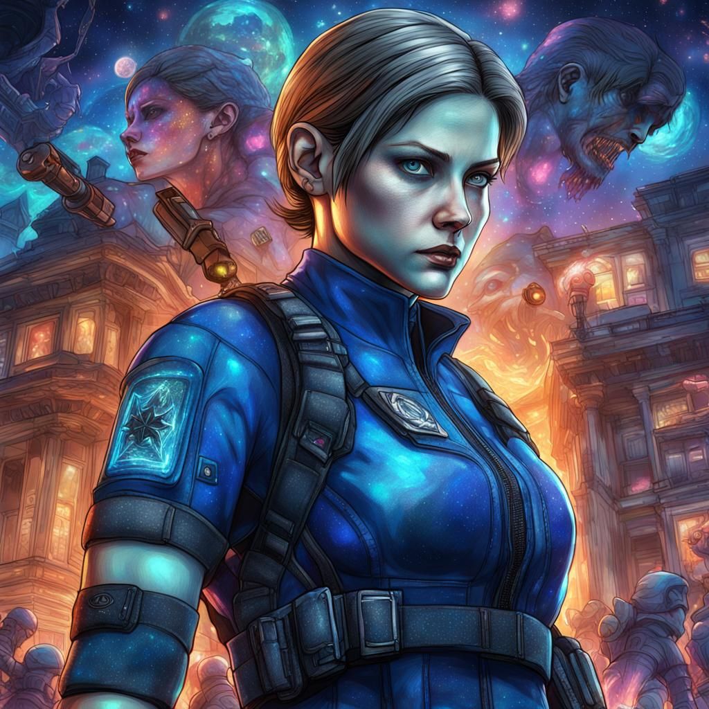 Jill Valentine: Resident Evil in Astral Illustration