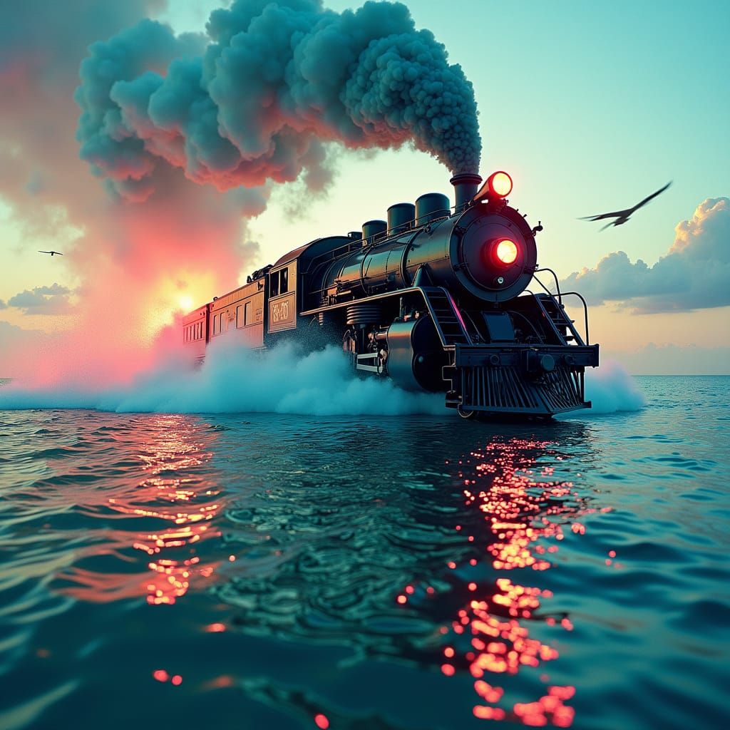 Vintage Train Bursts Through Bermuda Triangle