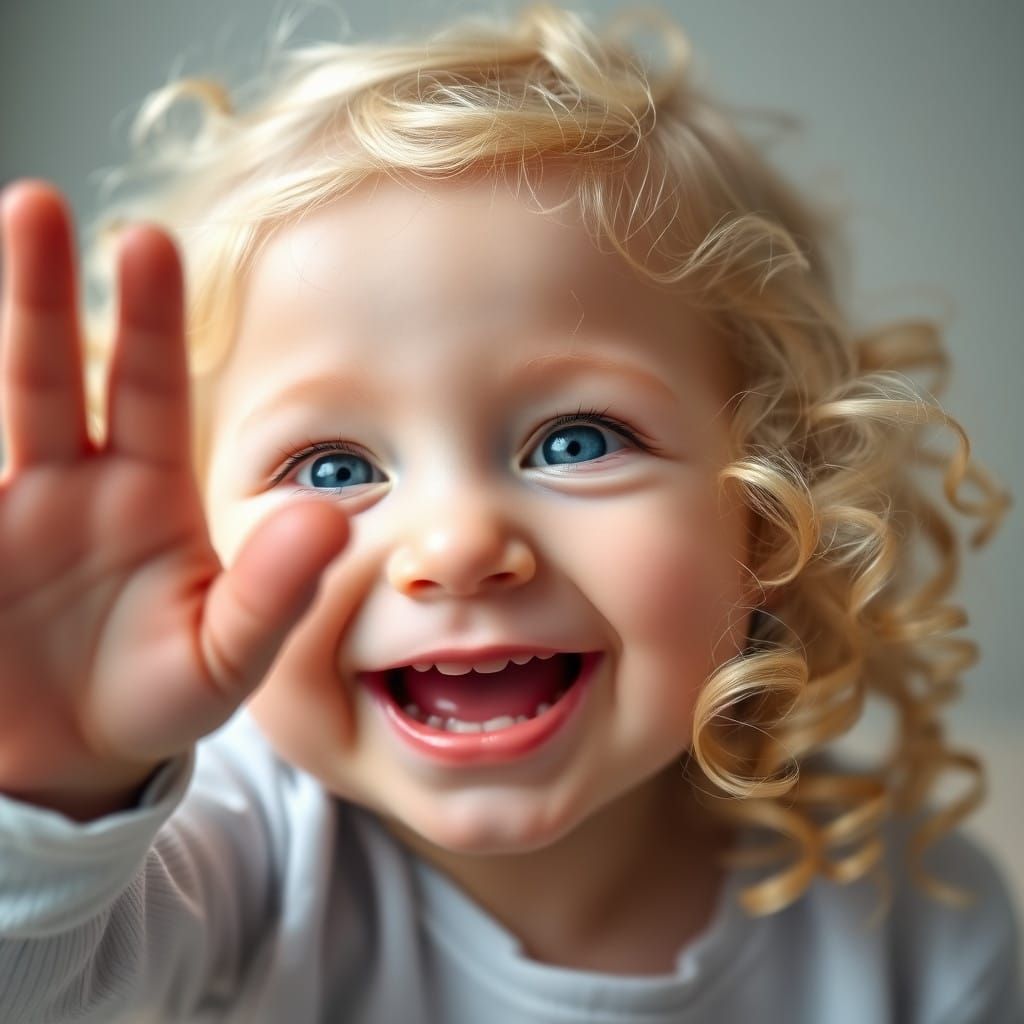 Adorable Baby Girl Laughing in Peek-a-boo