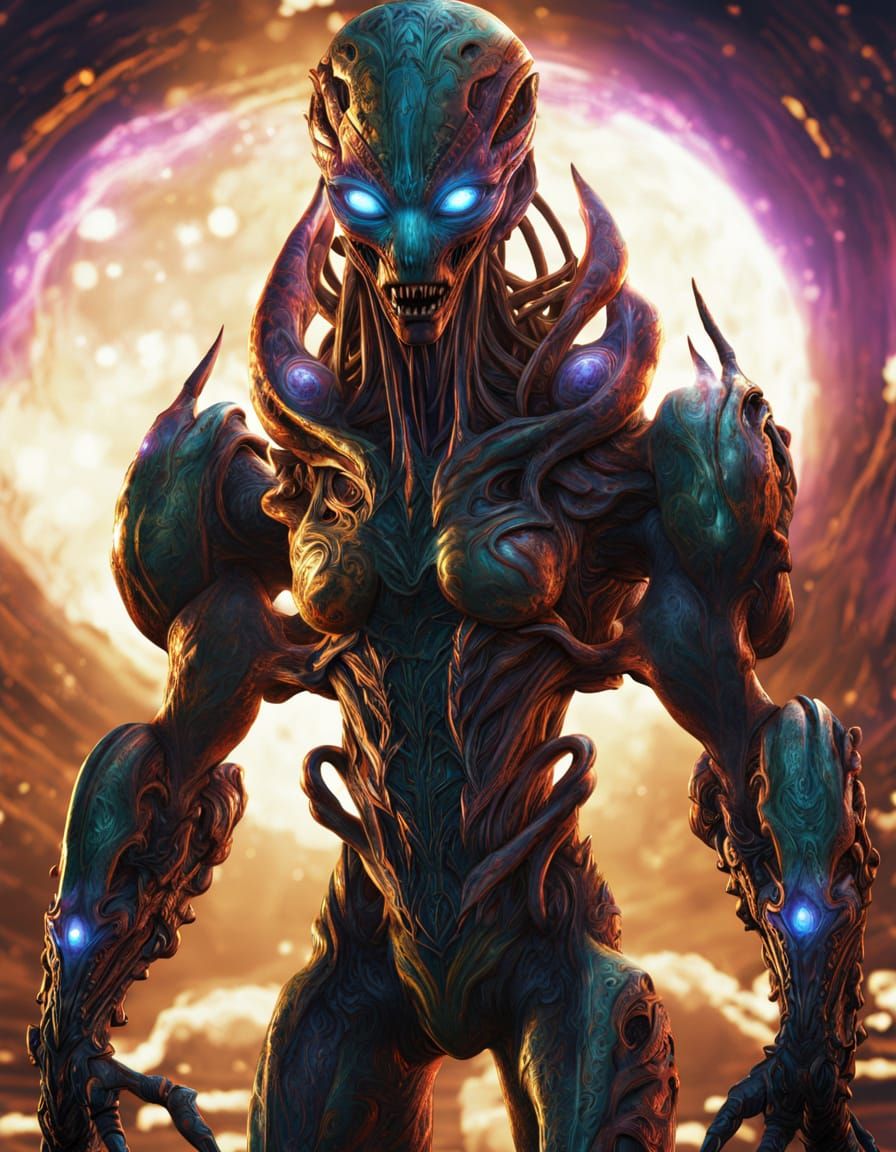 Futuristic Humanoid Alien Concept Art