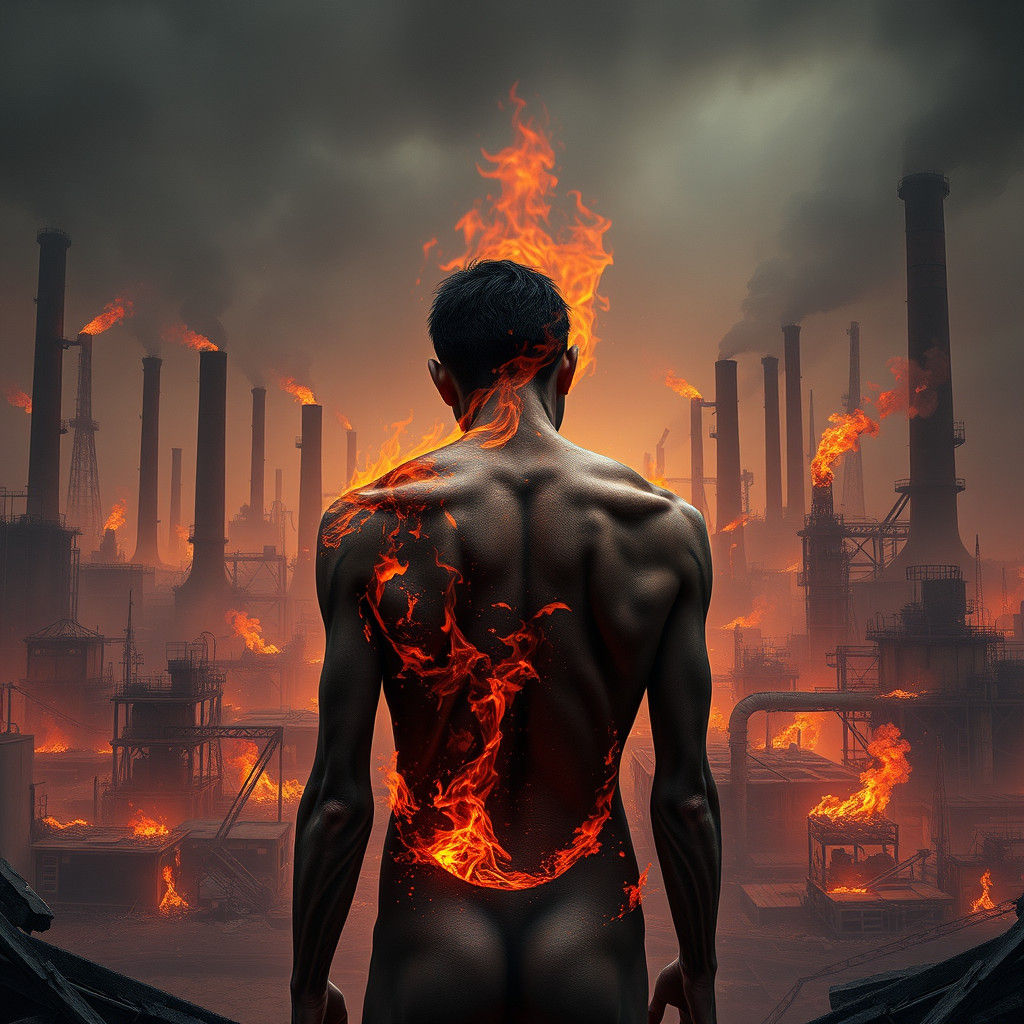 Dystopian Wasteland: A Haunting Post-Industrial Vision