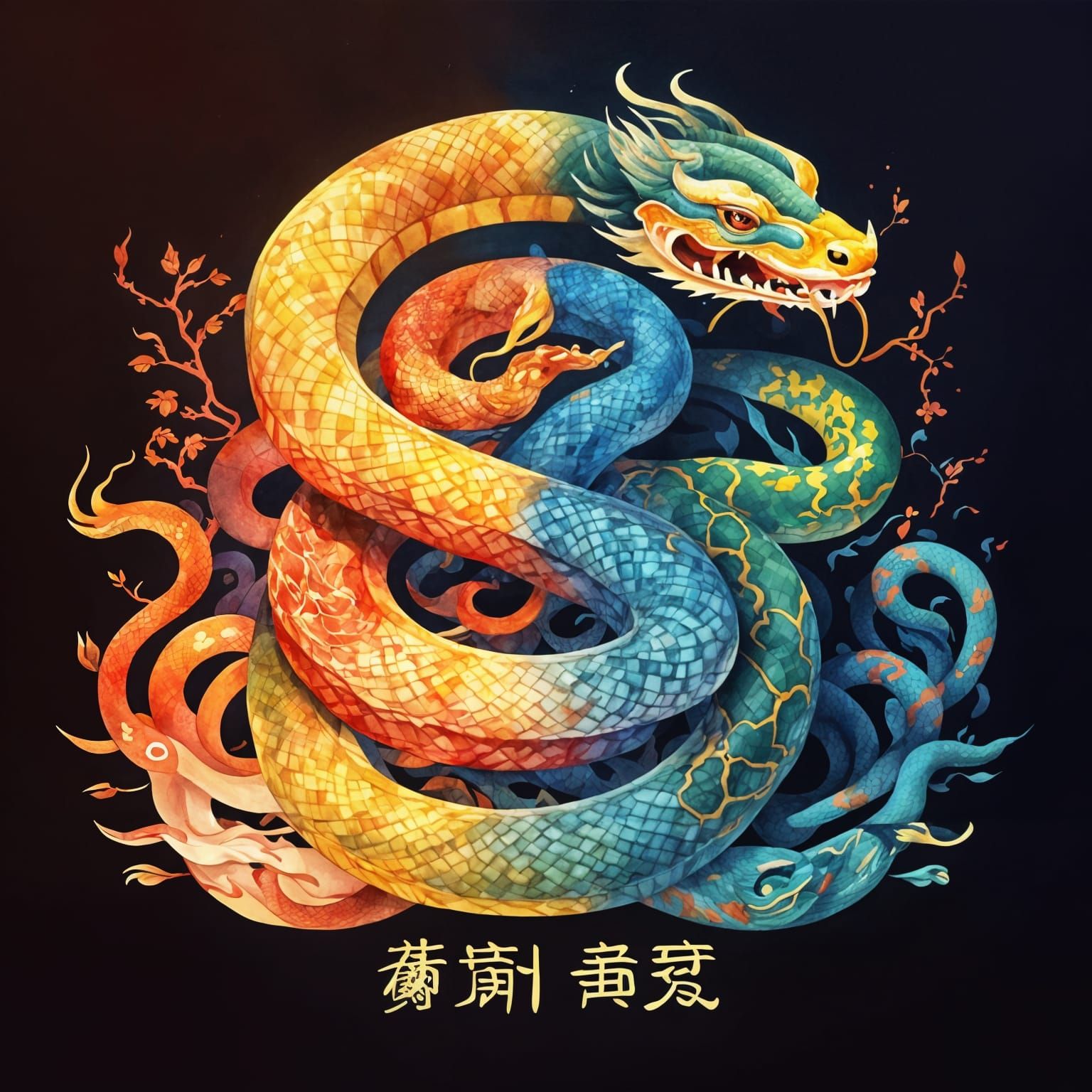 Chinese New Year in Vibrant Watercolor