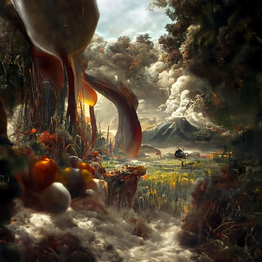 Surreal Volcanic Eruption on Alien Planet