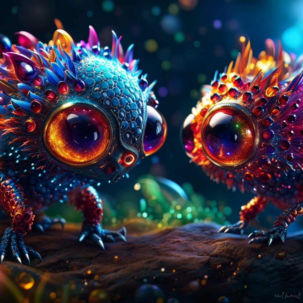 Sparkly Quantum Creature in Macro Photography