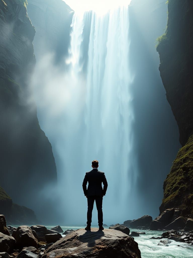 Epic Waterfall Landscape in Cinematic Style