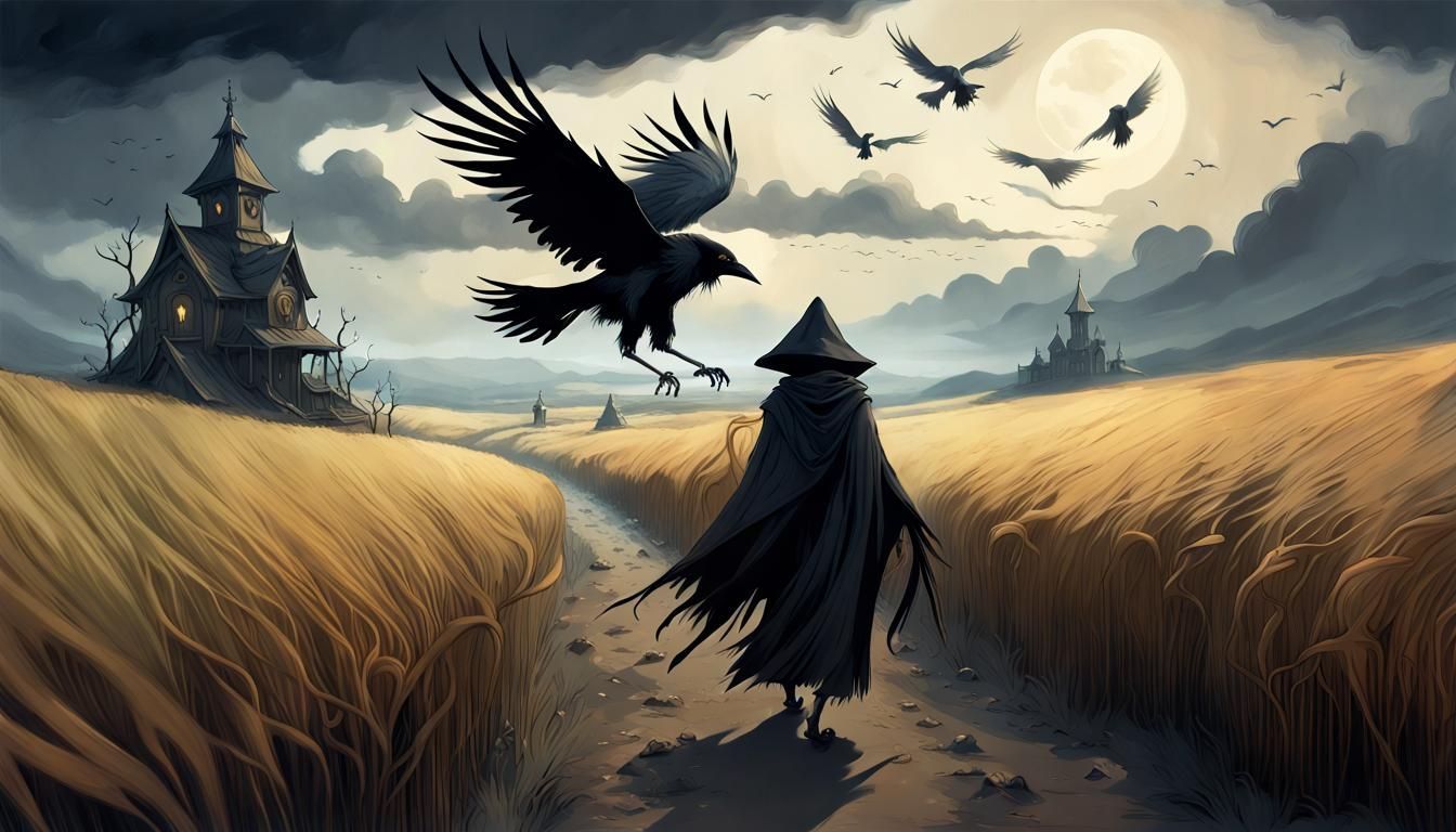 Crow Reaper in Land of Dead, Digital Matte Painting