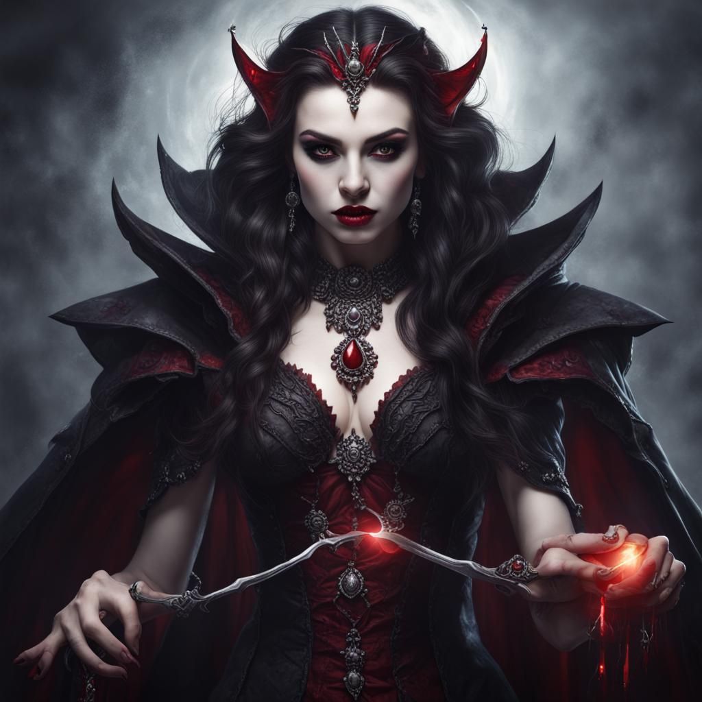 Magical Vampire Queen in Digital Art