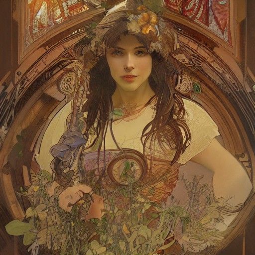 Elegant Art Nouveau Matte Painting in 8k