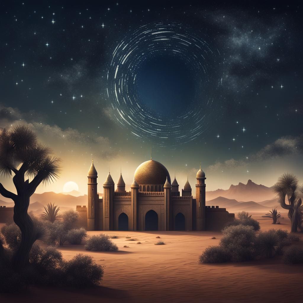 Desert Palace Under a Sea of Stars