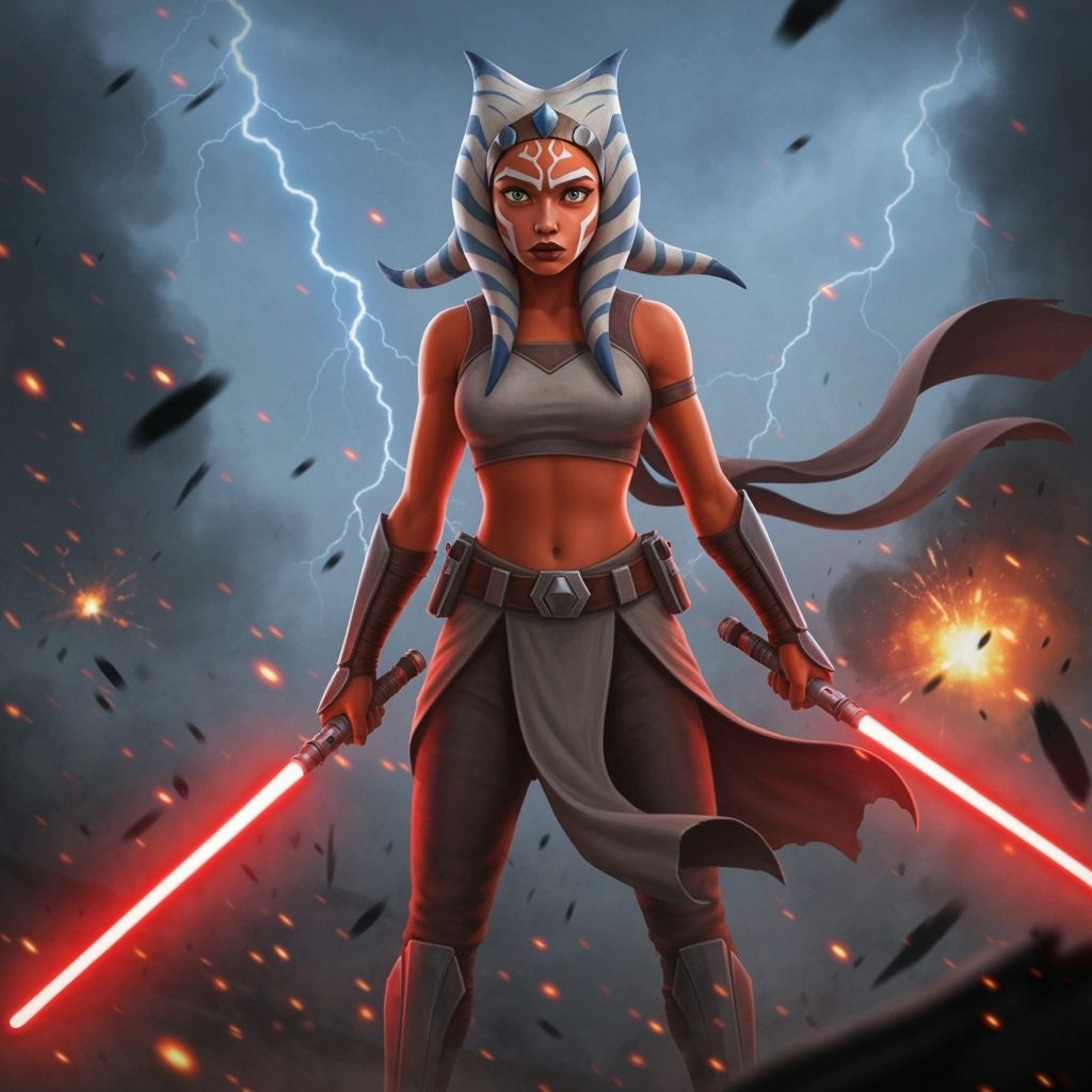 Ahsoka Tano in Action: Clone Wars Digital Painting