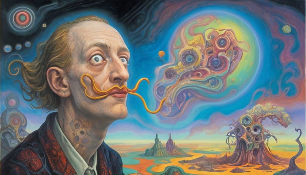Psychedelic Surrealism: A Trippy Visionary Art Piece