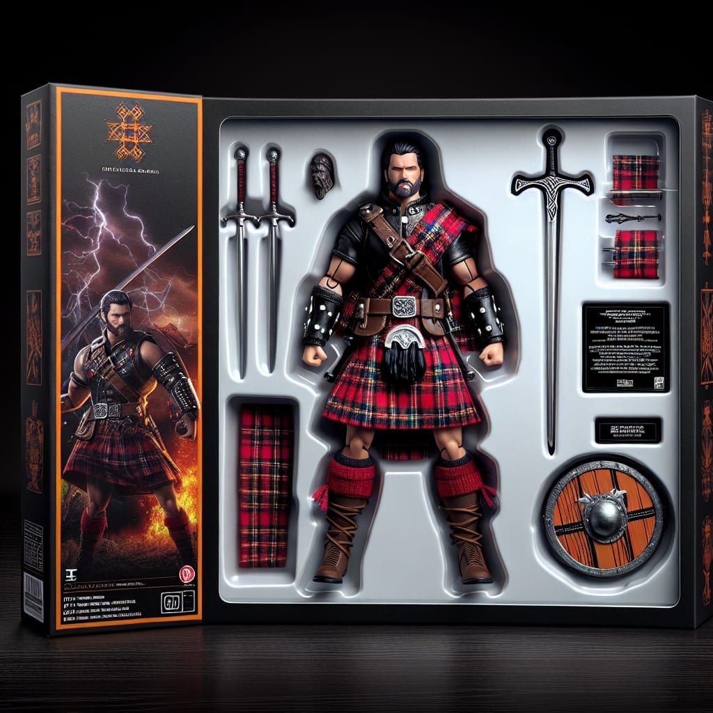 A highland warrior-themed action figure