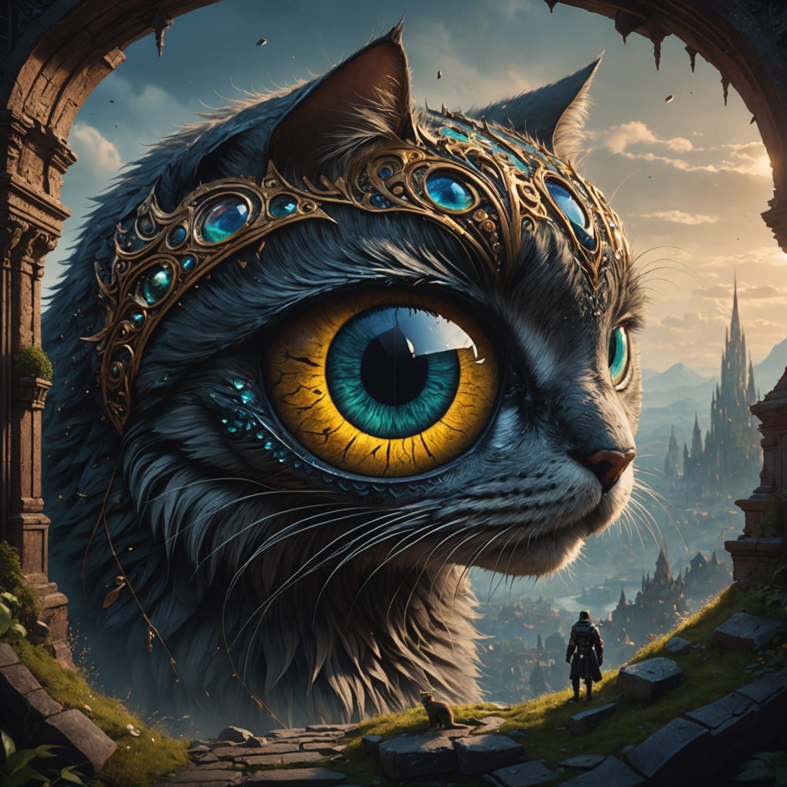 Fantastical Cat's Eye: Detailed Matte Painting