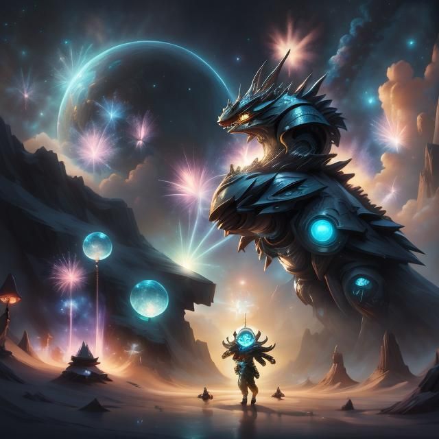 Astronaut Mouse on Cheese Moon: Fantasy Digital Art