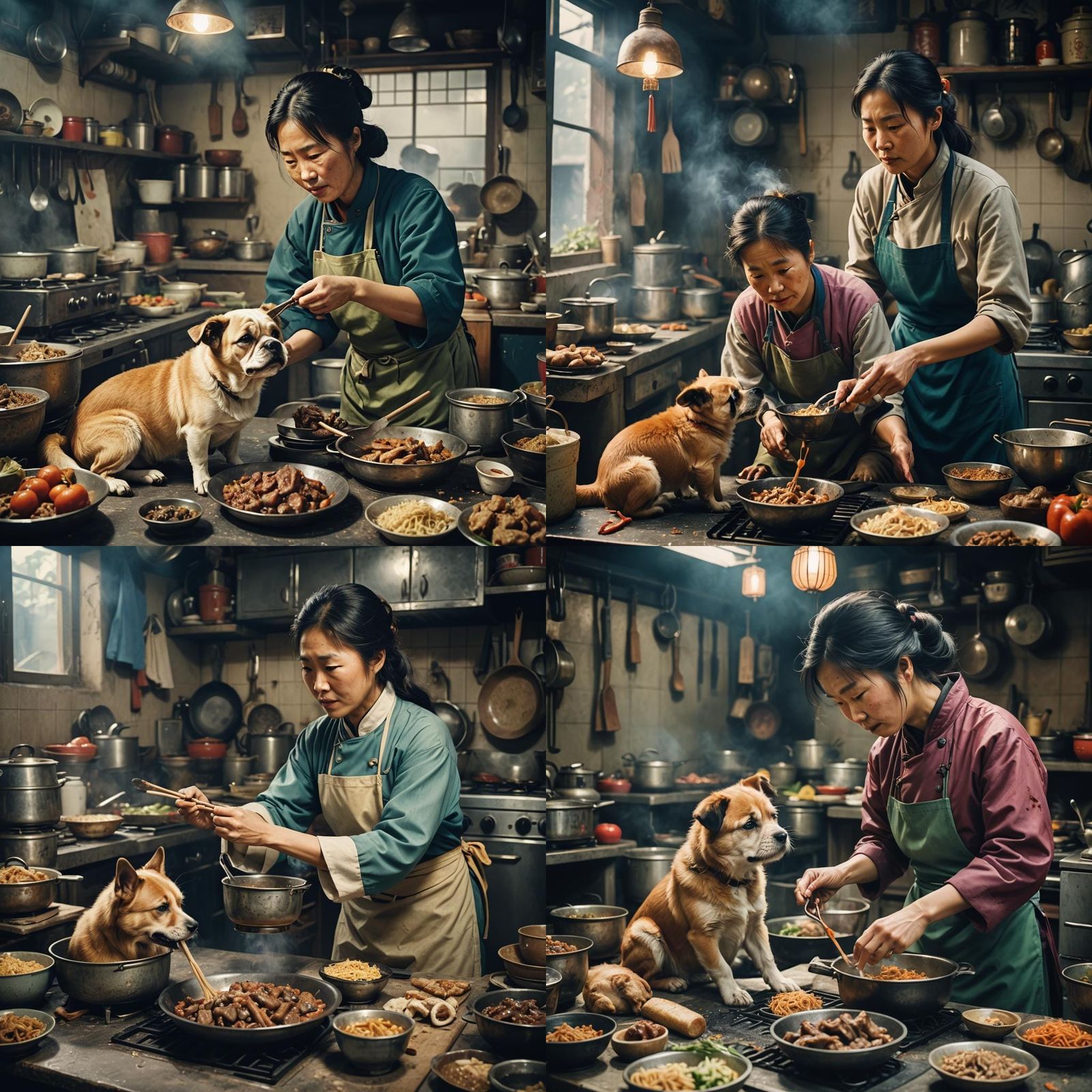 Cinematic Still of Chinese Woman Cooking