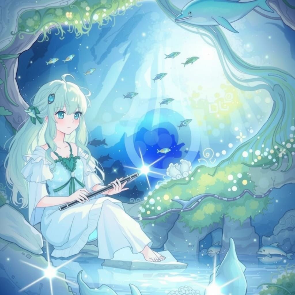 Mermaid's Grotto: A Watercolor Dreamscape