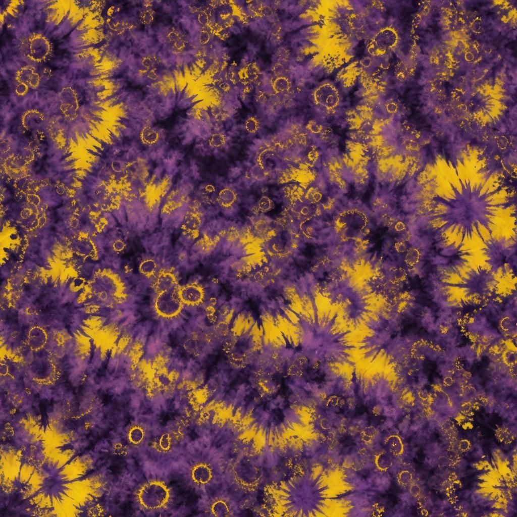 Purple and Yellow Tie-Dye Fractal Art