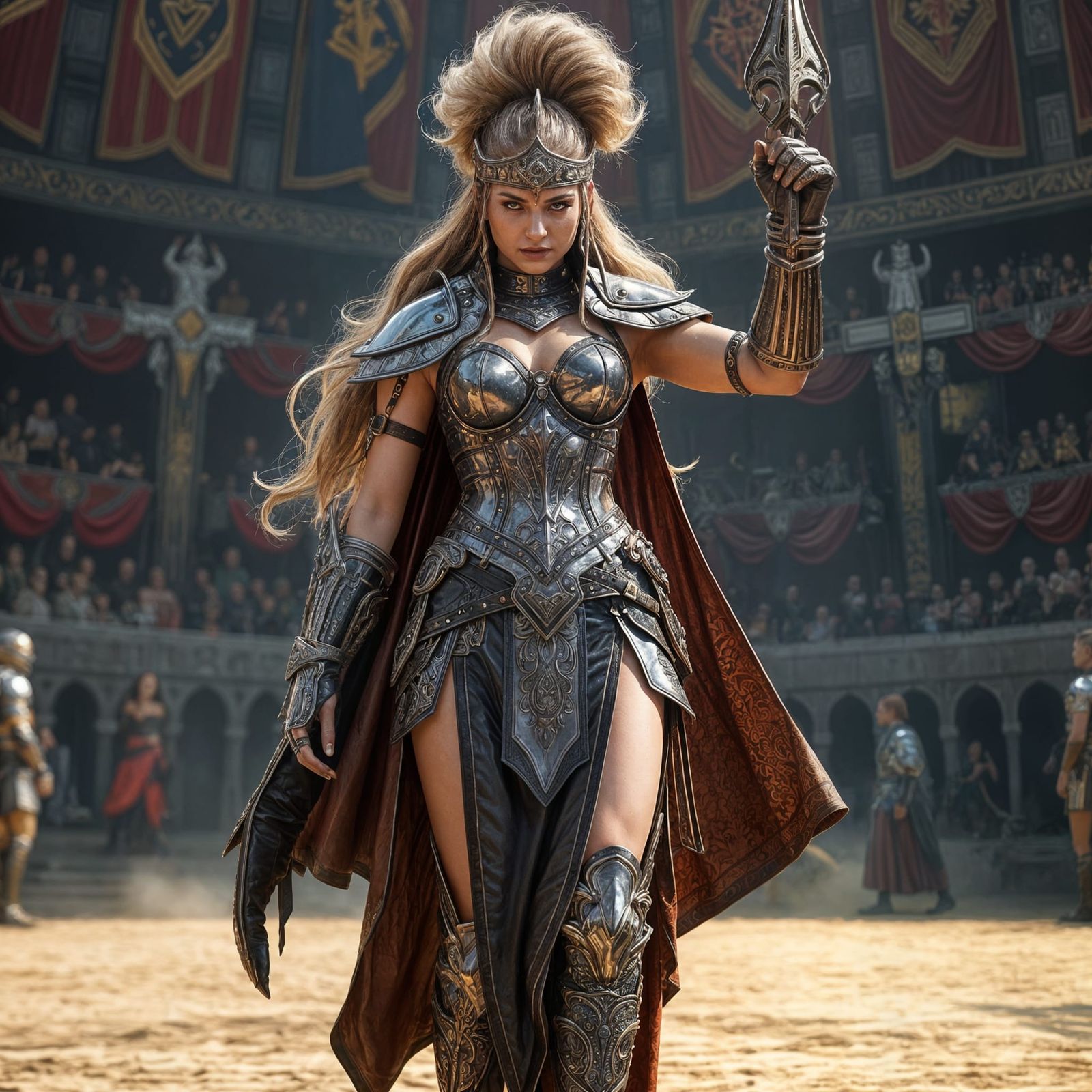 Hyperrealistic Warrior Princess in Arena