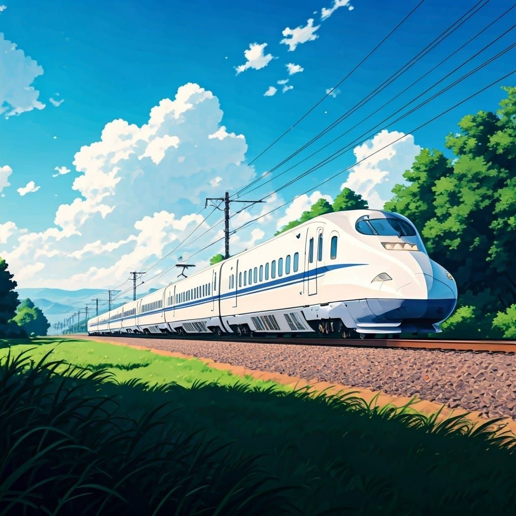 Cyberpunk-Inspired Shinkansen Soars Through Vibrant Japanese...