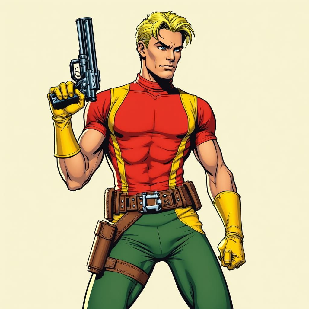 Cyberpunk Warrior from Mars in Comic Book Art Style