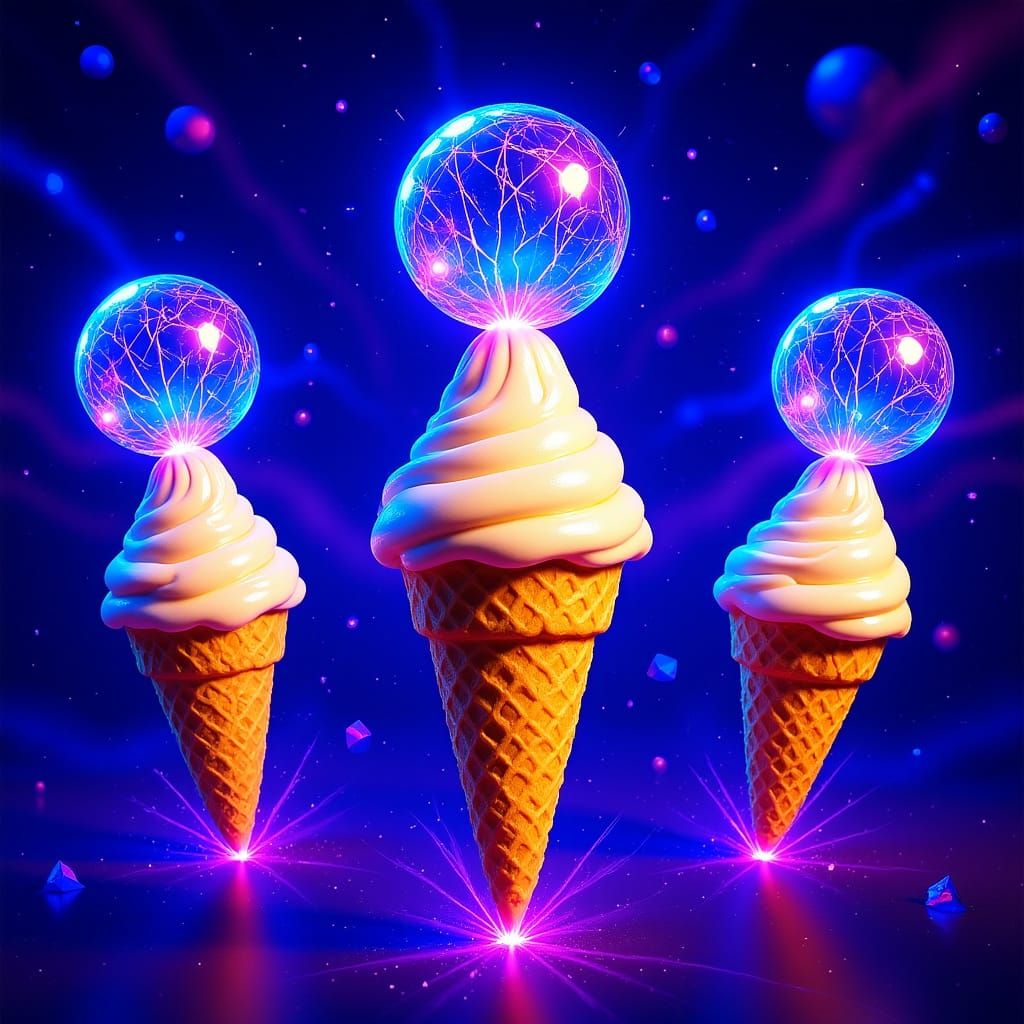 Crystal Ball Ice Cream Cones: Fantasy Art