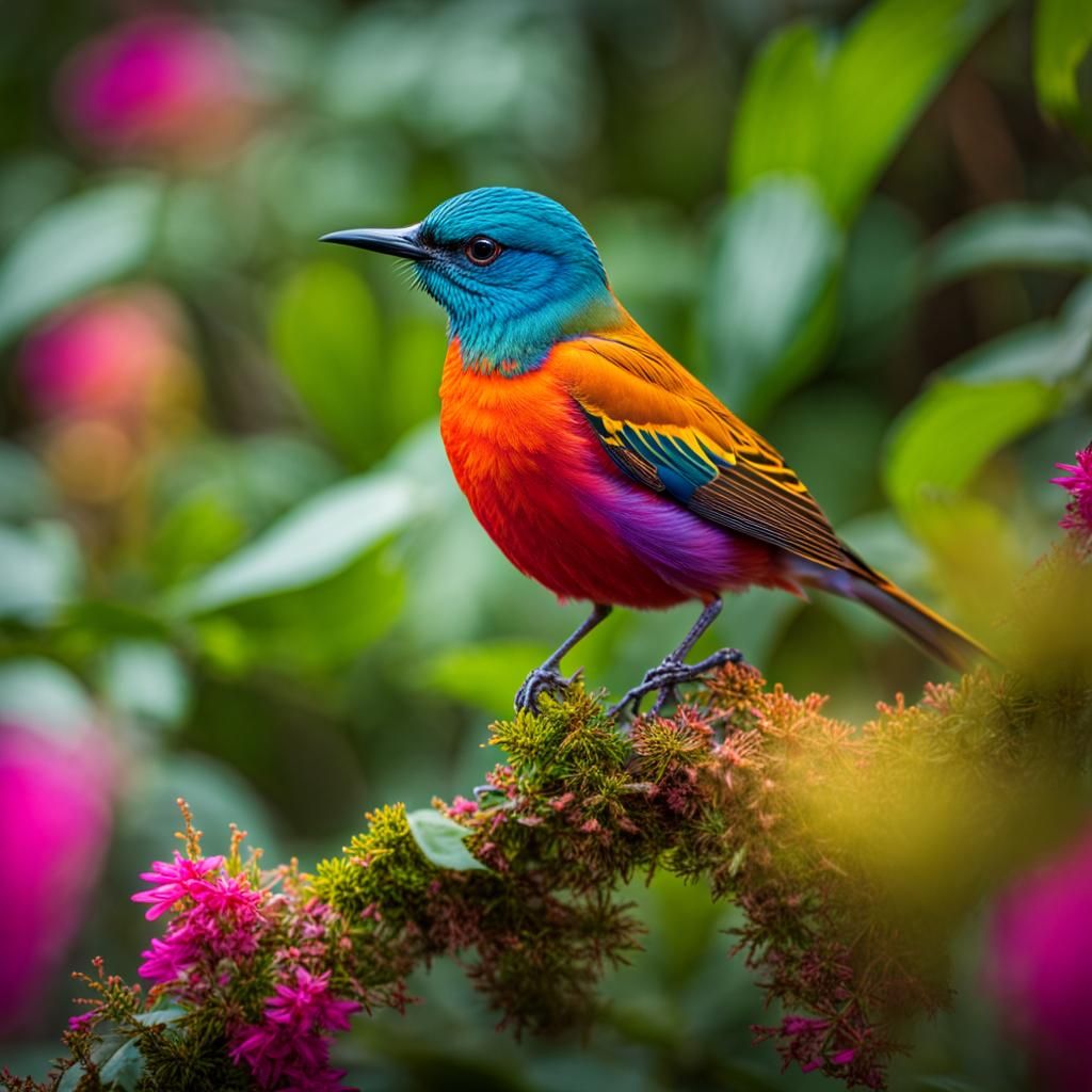 Vivid Bird in Forest of Beauty