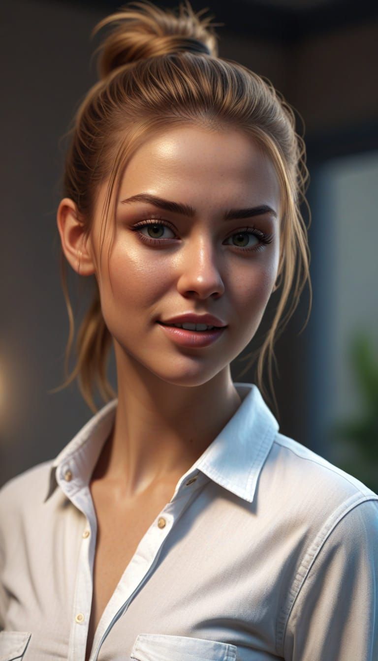 Sexy Young Woman in Sultry Portrait