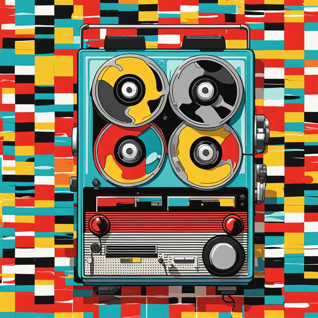 Chibi Tape Recorder in Pop Art Style