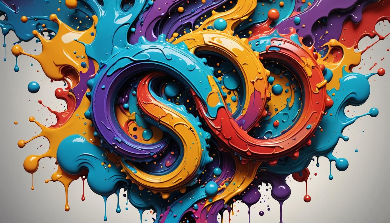 Hyperrealistic Infinity Symbol in Colorful Graffiti Art