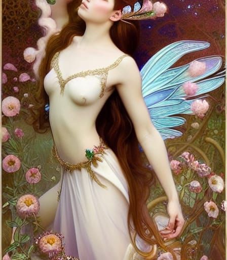 Fairy with Phoenix Wings in Ornate Frame