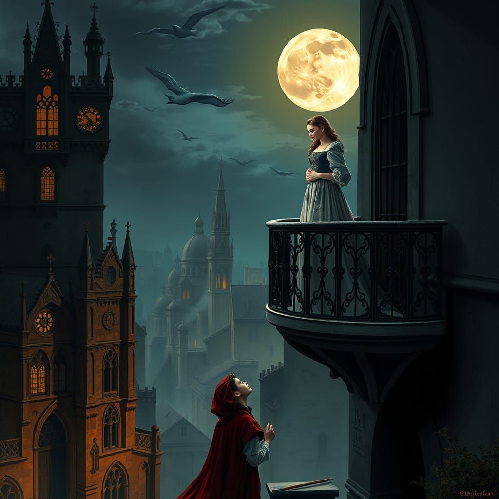 balcony scene from Shakespeare's Romeo and Juliet