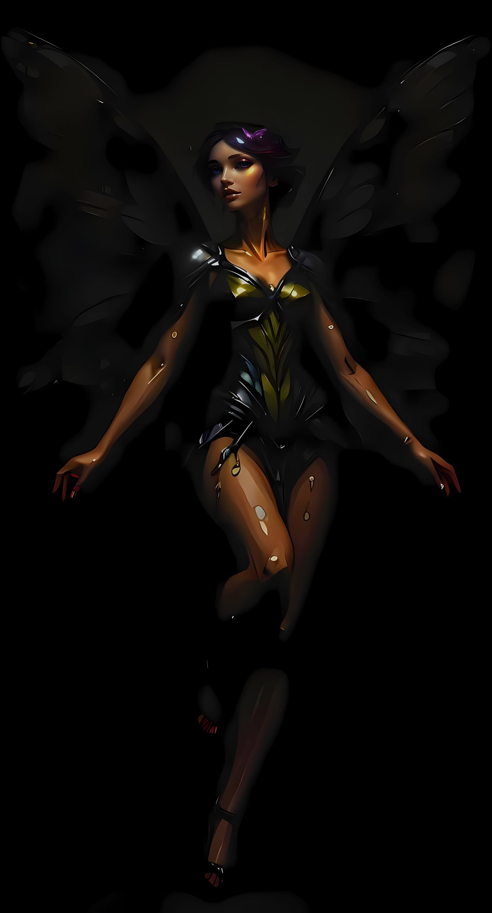 Opalescent Crystal Fairy Statue with Prismatic Light