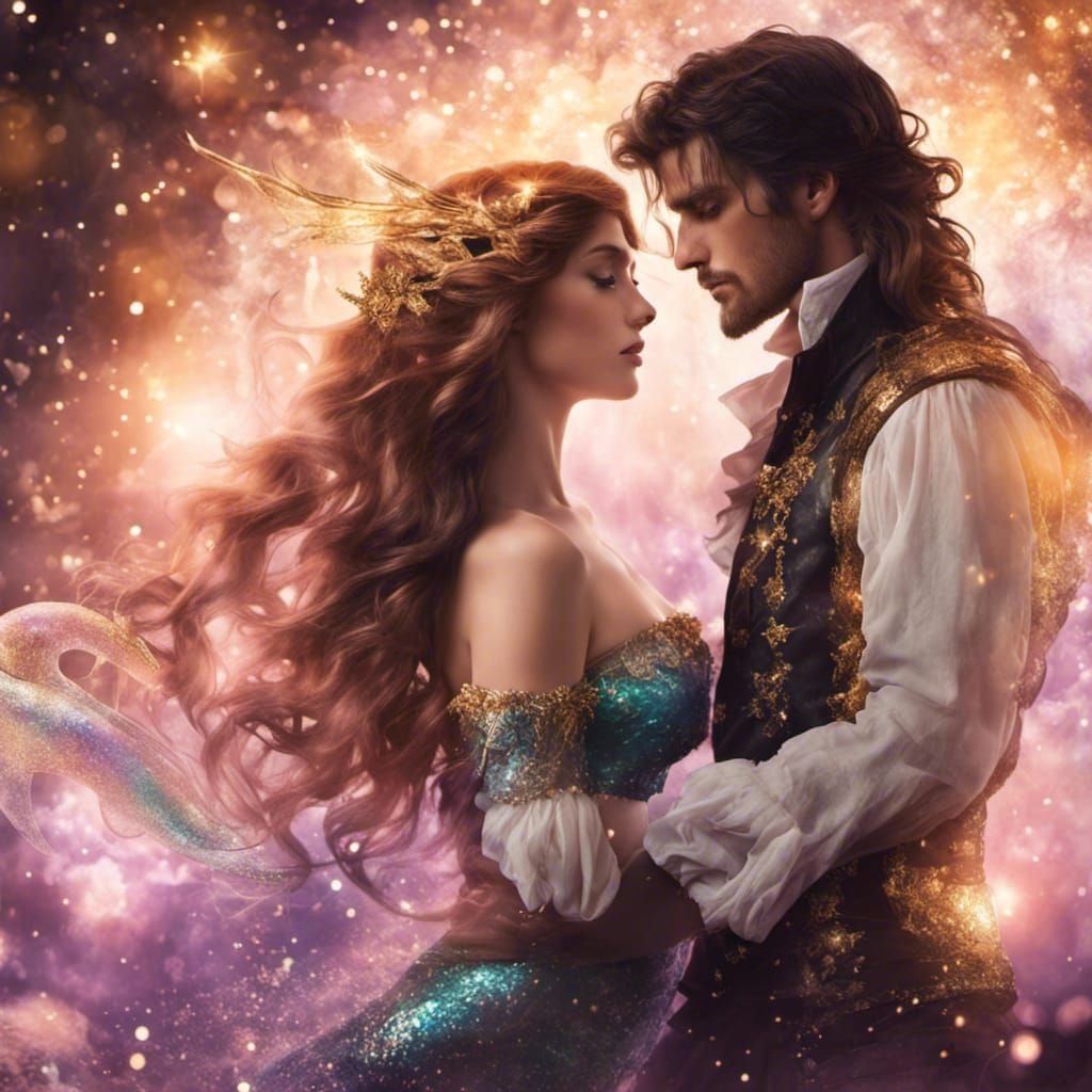 Fantasy Romance: Pirate King and Mermaid's Golden Embrace