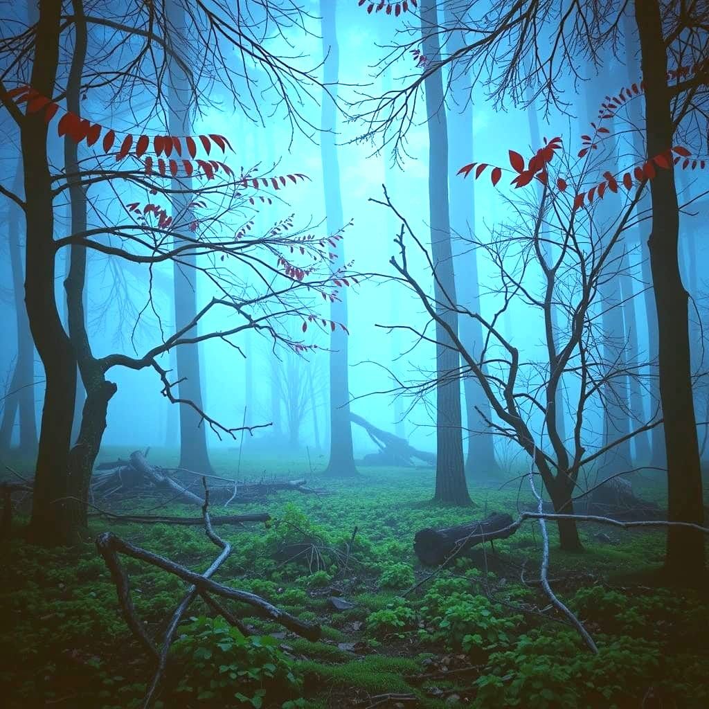 Vibrant Swirling Red Abstract Forms