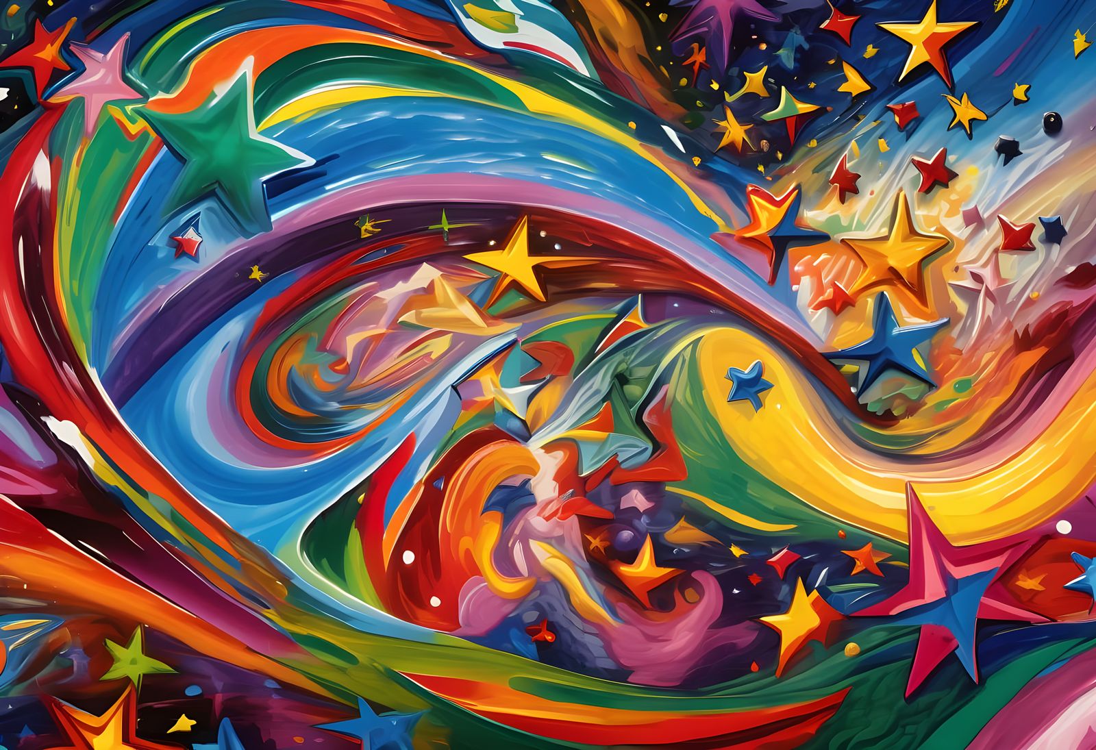 Vast Overlapping 3D Vortex Maelstroms of Paint and Plasma